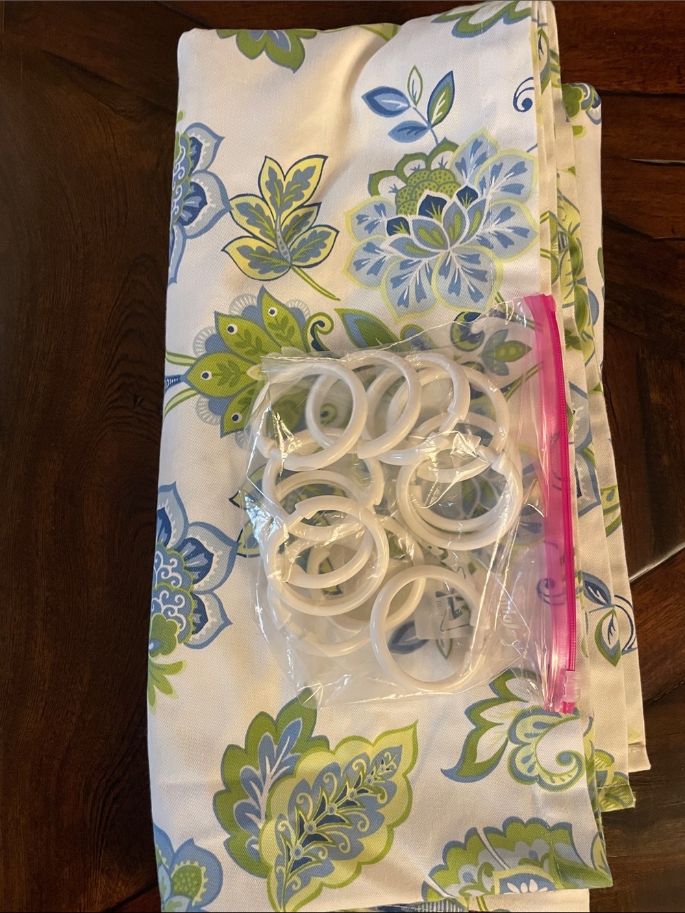 Cynthia Rowley Green and Blue Floral Shower Curtain - Picture 8 of 8